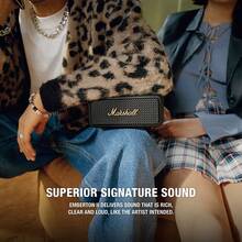 Marshall Loa Bluetooth di động Emberton II, thời gian phát nhạc hơn 30 giờ, chống nước IP67, âm thanh nổi 360 độ chân thực, chế độ xếp chồng, loa không dây mạnh mẽ với âm trầm sâu, lý tưởng cho tiệc tùng, du lịch, hoạt động ngoài trời và tại nhà. - Xem 4
