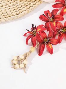 1pc Bohemian Tropical Imitation Flower Adjustable Headband, Women Hair Accessories - Multicolor - View 4