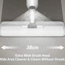 360° Rotating 2 In 1 Spray Mop, Wet And Dry Rotating Flat Mop With Water Sprayer, Microfiber Spray Mops, For Tile, Wood, Laminate, Vinyl & Marble Floor Cleaning, Bright White (With 5 Cloth, Rubber Scraper, 40CM Wide) - A - 查看 4