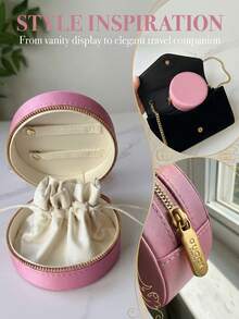 Gucci 1个粉色缎面圆形化妆包，拉链首饰收纳袋，小巧便携化妆包，适合存放粉底液和小饰品，优雅简约的化妆包，适合旅行和日常使用。 - 粉色 - 查看 13