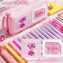 Hộp bút hình gấu dâu tây dễ thương của Disney, hộp bút nhiều lớp dung tích lớn, đồ dùng học tập chất lượng cao dành cho học sinh. - Mảnh duy nhất - Xem 2