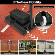 COSTWAY Portable Basketball Hoop, 11-Level 4.4FT-7.5FT Adjustable Basketball Hoops & Goals System W/ Build-In Wheels, 44 Inch Shatterproof Backboard, Indoor & Outdoor Basketball Hoop For Basketball Gym, Backyard, Black - A - View 6