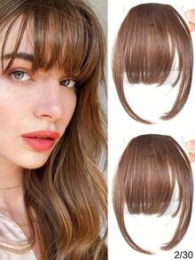 1件新款合成自然额头假发假刘海空气刘海假发女款逼真漫画齐刘海隐形假发 - 彩色 - 查看 25