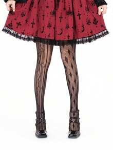 1 đôi tất lưới ren đính đá lấp lánh cỡ lớn, kiểu dáng gợi cảm đường phố, dễ thương dành cho nữ, thích hợp mặc hàng ngày, dự tiệc hoặc hẹn hò. - Nhiều màu - Xem 9