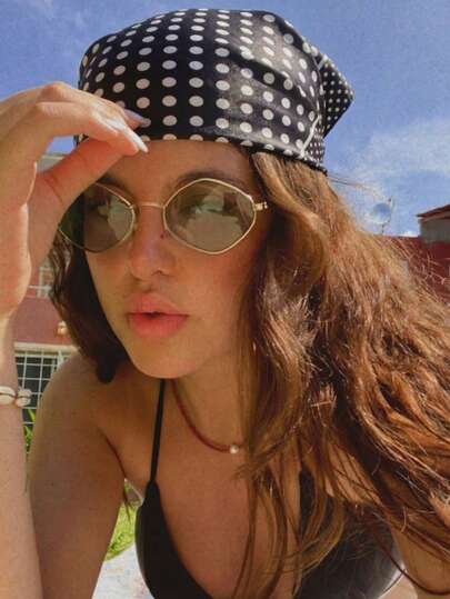 1pc Women's Casual French Polka Dot Print Scarf/Bandana, 50cm Headband, Suitable For Daily Wear, Work, Beach