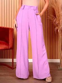 Women's Duna Wide-Leg Pants With Premium Fabric Lining. - Baby Pink - View 6