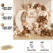 Bộ 122 bóng bay trang trí vòm kiểu Boho màu trung tính - Màu be và nâu đậm (cà phê, cát, màu da) - Thích hợp cho tiệc mừng em bé sắp chào đời, đám cưới, sinh nhật - Trang trí tiệc gấu bông. - Trộn màu sắc - Xem 2