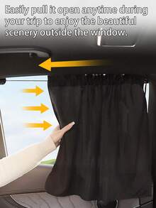 1/2/4pcs Shade Curtain Suitable For Baby Car Seat, Suction Cup Side Window Privacy Sun Visor Suitable For Infants And Toddlers - Black - View 5