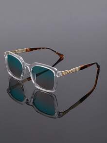 新款经典简约百搭优雅小方框时尚眼镜，男女皆宜，适合朋克、派对、情侣、休闲场合佩戴 - 彩色 - 查看 2