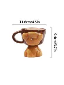 1pc Cute Poodle Ceramic Coffee Mug, Unique Brown Dog Shaped Cup, Household Water Cup, Adorable Style Mug, Valentine's Day Gift, Easy To Clean Ceramic Cup - Multicolor - View 7