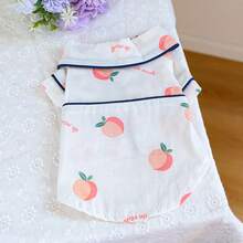 PETCIRCLE 1pc Pet Clothes, Dog/Cat Apparel, Cute Fruit Pajamas For Small Dogs, Puppies, Teddy, Chihuahua - Pink - View 13