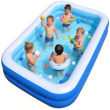 Piscina hinchable rectangular para toda la familia, 210 x 140 x 50 centímetros. - A - Ver 1