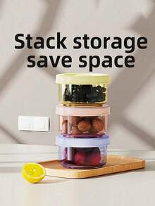 1pc 3/6pcs Leak-Proof PP Material Refill Box, Round Covered Food Storage Container, Microwave & Dishwasher , Stackable Colorful Covered Container, Ideal Birthday Gift, Lunch Box - Multicolor - View 6