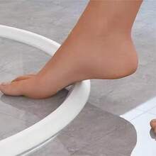 1pc Professional Wet-Dry Separation Shower Door Threshold Silicone Bathroom Shower Isolation Barrier, Foldable Waterproof Laundry Tub Dam - White - View 6