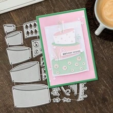 Creative Cake Dies, DIY Scrapbooking Album And Embossing Stencil, Greeting Card Making Tool, Card Paper Cutting Crafts ,Gift Card Making Template Die Cuts. - Silver - View 5