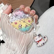 彩虹猫咪招财猫挂件 + 保护套，兼容三星 Buds FE、Buds 3 / Buds 3 Pro / Buds 3 FE、Buds Pro、Galaxy Buds Live、Buds 2、Buds 2 Pro、Buds Core 无线耳机，带保护套 - 招財貓 - 查看 6