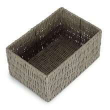 Red Hamper Unlined Woven Twisted Paper Storage Basket - Transparent Black Model - View 9
