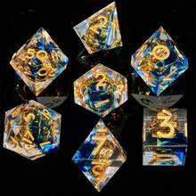 7pcs Dice Set Suitable For D&D Polyhedral Dice, RPG Role Playing Game Gift - Multicolor - View 13