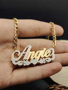 DOREMI Stainless Custom Nameplate Necklace 3D Pendant Necklace Personalized Custom Name Jewelry For /Boy Free Shipping - Style 3 - View 5