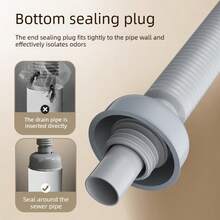 Kit de desagüe de fregadero emergente y abatible para cocina y baño, desagüe universal de lavabo con salida recta y lateral, reemplazo ahorra espacio - A - Ver 5