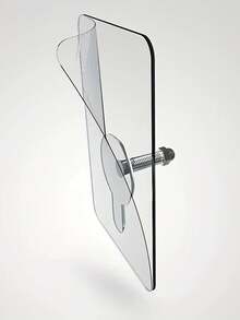 6个现代自粘式墙钩，可重复使用，PC+不锈钢螺丝，无需钻孔，适用于厨房置物架、客厅搁板、浴室毛巾架，可拆卸，无需用电 - 透明 - 查看 4