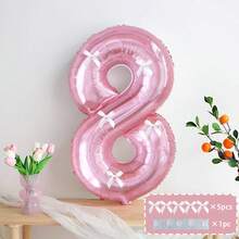 1 Set Dreamy Crystal Purple Balloons, Numbered Balloons With White Bow Decor, Suitable For Birthday Party, Bar, Proposal And Confession Scenes, Numbers 1-9 Available - Multicolor - View 27