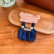 [Clothes Only] New 17cm Changeable Outfit For Labubu, Raglan Sleeve Overalls Set For Labubu - Multicolor - View 1
