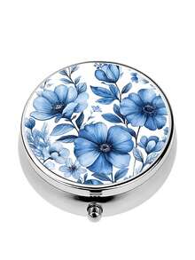 1pc 3-Compartment Pill Case, Multiple Floral Patterns, Ideal For Organizing Medication And Vitamins During Travel - View 16
