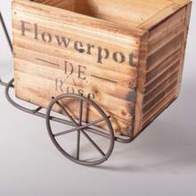 1 pieza Soporte de maceta de triciclo de madera rústica vintage - Soporte de maceta de bicicleta de hierro encantador con soporte de vela estilo jaula de pájaros, adecuado para decoración del hogar y la oficina, exhibición de jardín interior/exterior y regalo único para fiestas, soporte de planta montado en la pared (plantas no incluidas) - A - Ver 7
