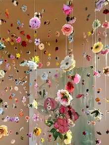 30pcs/Set Colorful Flower Garland With Fishing Line, Handmade DIY Decor For Home, Wedding, Mall, Outdoor, Entrance, Curtain, Creating Romantic Ambiance - Multicolor - View 3