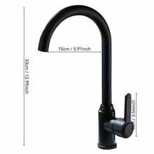 1个360°旋转不锈钢黑色水龙头，冷热双出水龙头，适用于洗碗机、水槽、蔬菜清洗盆 - 黑色 - 查看 6