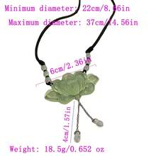 1 Piece Exquisite Imitation Jade Green Lotus Pendant Necklace For Women, New Fashion Exaggerated High-End Flower Braided Rope Versatile Necklace Holiday Gift - 蓮花 - 查看 3