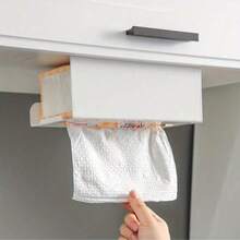 1pc Adhesive Tissue Paper Holder, Space-Saving, Suitable For Cabinet, Drawer, Simple & Easy To Use For Home, Office, Kitchen, Smooth Surface - Multicolor - View 8