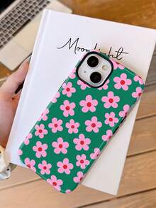 花朵图案 1 件装 清新花卉印花 穿孔亮面二合一 Phirim 硬壳手机壳 兼容 11/12/13/14/15/16 Pro Max，国际版，非国内版 - 彩色 - 查看 2