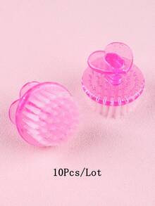 2支/4支/6支/10支装心形指甲清洁刷，圆头指甲除尘刷，角质层清洁刷，污垢去除刷，多功能刷 - 彩色 - 查看 8