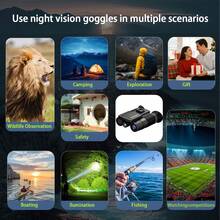 Adult Dual-Screen Night Vision Headset, Supports 4K Video Recording, 48MP Photography, 8X Zoom, With 3500mAh Rechargeable Battery, Dual Screens More Suitable For Animal Observation And Photography - Black - View 11