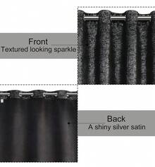 Cortina 2 pzas 240 x 140 Curtain - Blanco y Negro - Ver 2