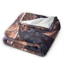 Flannel Fleece Unique Throw Blanket Albedo Overlord Anime Black Hair Yellow Eyes Girl Character Throw For Better Sleep Supe - 黑色 - 查看 2