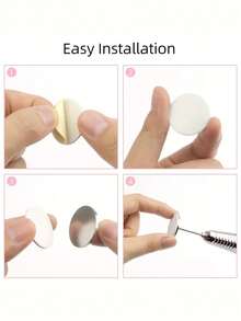 1set/61PC Nail Buffing Discs With Metal Nail Drill Bits. This Foot File Includes #80, #180, And #240 Replacement Discs For Smoothing Feet, Removing Dead Skin, And Filing Calluses. - Multicolor - View 3