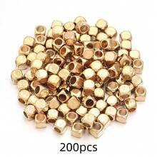 200pcs Gold & Silver Square Beads, Minimalist DIY Accessories - Square - View 7
