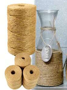 1 pièce Corde de jute de 100 m, ruban, ruban d'emballage cadeau, décorations de cadeaux - Voir 2