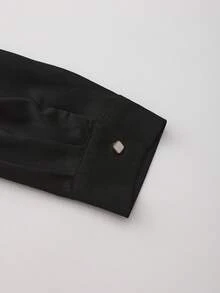 Black Middle Eastern Men's Robe With Embroidery, Elegant Casual Classic Robe, Men's Robe - Black - View 7