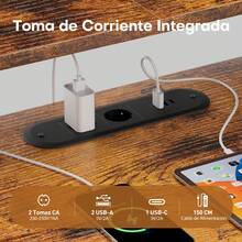 Escritorio para videojuegos con soporte para monitor y cajonera, iluminación LED, tomas de corriente integradas y puerto de carga USB, escritorio para ordenador de 120 cm (47 pulgadas) de ancho para oficina en casa con cajones, soporte para torre de PC y gancho para auriculares, espacio de trabajo moderno para dormitorio y sala de estar. - Marrón retro - Ver 5