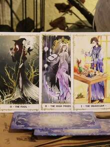 原创“寂静荒芜”塔罗牌，空灵唯美，浪漫疗愈，适用于节日、婚礼、音乐节、圣诞节、情人节、愚人节等场合，带来轻松愉悦的游戏体验。 - 1pcs - 查看 7