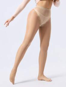 2双装 20D 女士塑形舒适透明连裤袜，柔软丝袜 - 杏色 - 查看 6