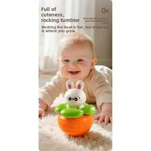 1pc Cute Rabbit & Carrot Rattle Toy - 360° Swinging Fun, Suitable For Babies 0+ Months | Promotes Hearing, Vision And Brain Development | No Sharp Edges, Easy-Grip Baby Rattle - Multicolor - View 5