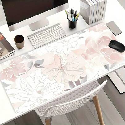 1pc Large Pink Daisy Flower Pattern Mouse Pad - Smooth Surface Office Desk Mat, Ideal Office Accessory Or Gift For Yourself Or Boyfriend/Girlfriend