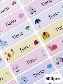 100/200/500pcs Customized Name Stickers, Engineering Vehicle Customized Waterproof Stickers, Personalized Name Label Stickers, Personalized Stickers - Color - View 6