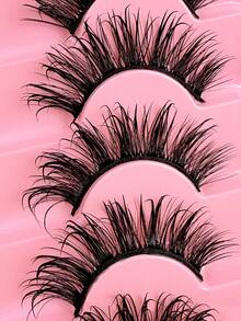 5 Pairs Wet Manga Lashes Fluffy 6D Thick Pointed False Eyelashes Handmade Curly Spiky Long Faux Mink Eyelashes Japanese Anime Cosplay Strip Lash Extension Gift For Women And Girl - Black - View 6