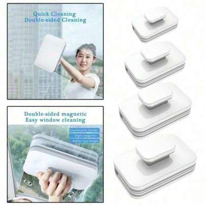 Limpiador de ventanas magnético, cepillo de limpieza de ventanas de doble cara, limpiavidrios, herramientas de limpieza para ventanas exteriores de edificios altos